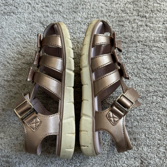 Stride Rite 360 Clary Rose Gold Glittery Bow Sandals Toddler Girls Size 11M - Picture 9 of 12